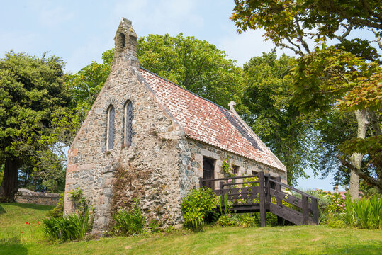 The Chapel at La Seignerie, traditional residence of the Seigneur of Sark, Sark island, Channel Islands, Bailiwick of Guernsey, UK