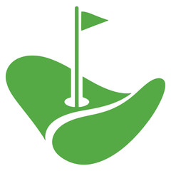 Golf Hole With Flag Vector