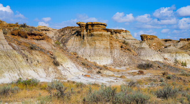 Badlands in the Dinosaur Provincial Park, Alberta, Canada