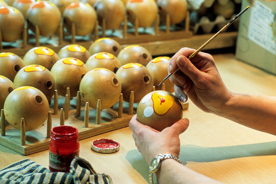 Production workshop of wooden doll and puppets , Atelier Charliluce, Moirans en Montagne, Jura department, Franche-Comte, France