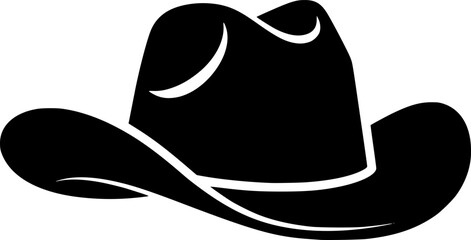 cowboy hat silhouette line art vector illustration with a white background
