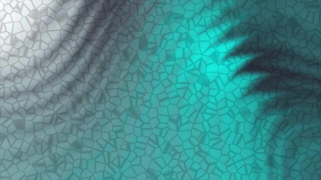 Seamless teal mosaic wave background loop with abstract geometric tile texture for motion design overlays presentations and modern visual projects.