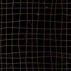 Gold colorful seamless grunge pattern featuring abstract shapes, doodles, scribbles, geometric elements, waves, grids, lines and organic textures