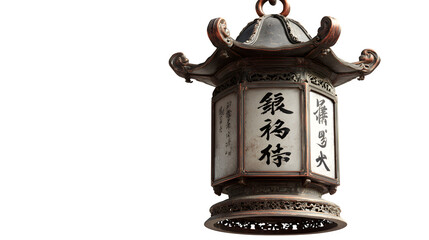 Antique brass oil lamp isolated on white background