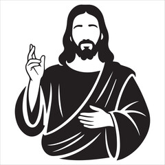 Jesus Christ in Prayerful Rest Silhouette: Minimalist Christian art showing the profile of Jesus during a moment of spiritual retreat.