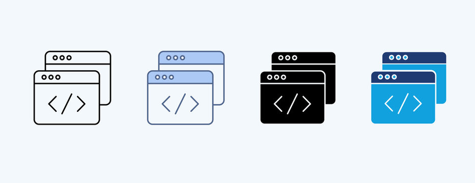Programming Multiple Icon Illustration Vector