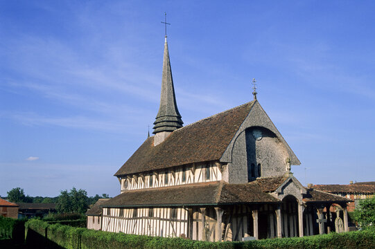 Saint-Jacques-et-Saint-Philippe timber-framed church of Lentilles, Aube department, Champagne-Ardenne region, France, Europe