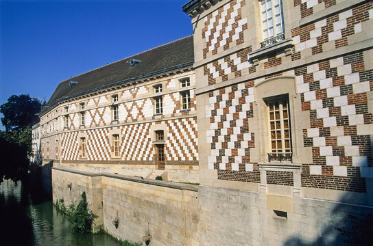 Facade of the former Saint Mary Convent on the Mau river bank, Chalons-en-Champagne, Marne department, Champagne-Ardenne region, France, Europe