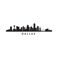 Fototapeta premium A black silhouette of the dallas skyline with the city name below