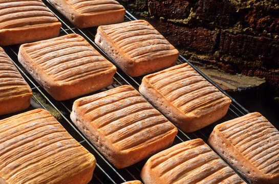 Maroilles cheese in the Thierache region, Aisne department, Picardy region, northern France, Europe