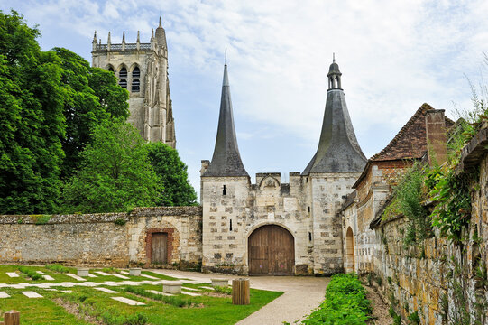 Former main entrance of the Benedictine Abbey of Our Lady of Bec, Bec-Hellouin, labelled Les Plus Beaux Villages de France, Eure department, Normandie region, France, Europe