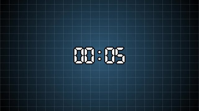 Dynamic 10 seconds countdown timer animation isolated on black background