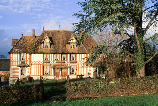 Norman manor in Pays d'Auge, Cambremer, Calvados department, Lower Normandy region, Northwestern France