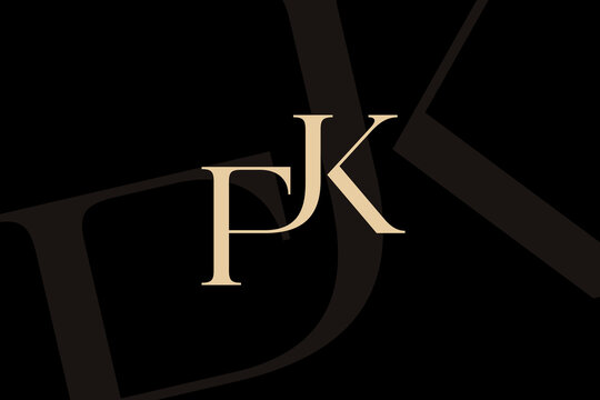 FK or KF letter logo icon design. Classic style luxury initials monogram.