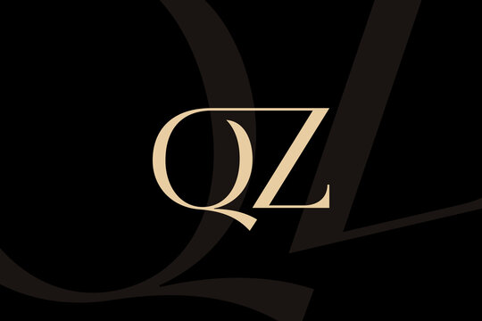 QZ or ZQ letter logo icon design. Classic style luxury initials monogram.
