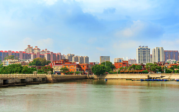 City view of Quanzhou with Luoyang Bridge, China&acirc;&euro;&trade;s first stone bay bridge and a historic landmark in Fujian Province
