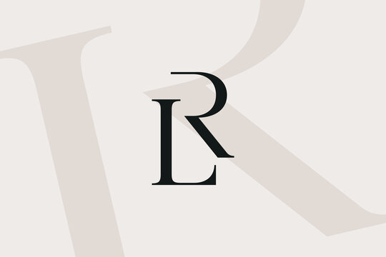 RL or LR letter logo icon design. Classic style luxury initials monogram.