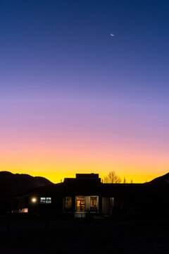 Remote lodge at sunset, El Penon, Catamarca, Puna, Argentina
