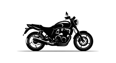 Fototapeta premium Black Motorcycle Side View Illustration.