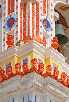 Bell tower, Panormitis monastery, Panormitis, Symi Island, Dodecanese Islands, Greece