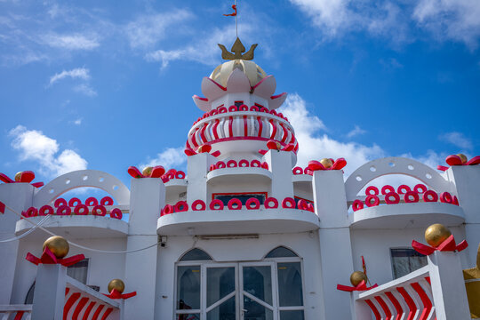 Sagar Shiv Mandir Hindu Temple on the coast near Poste de Facq on the exotic island of Mauritius in the Indian Ocean