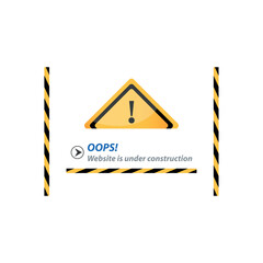 Illustration of a website under construction sign