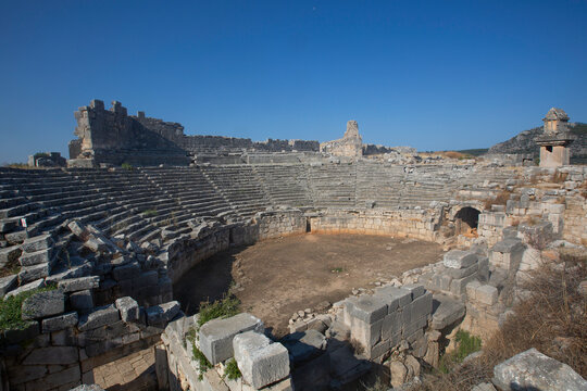 Roman Theater, Xanthos Archaeological Site, UNESCO, Near Kalkan, Antalya, Turkey