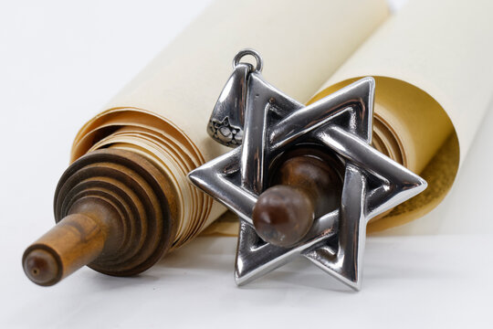Judaism, Torah scroll with a Star of David, Jewish symbols
