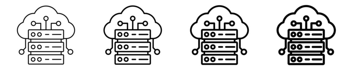 Obraz premium Cloud Server Icon Set Different Style Collection