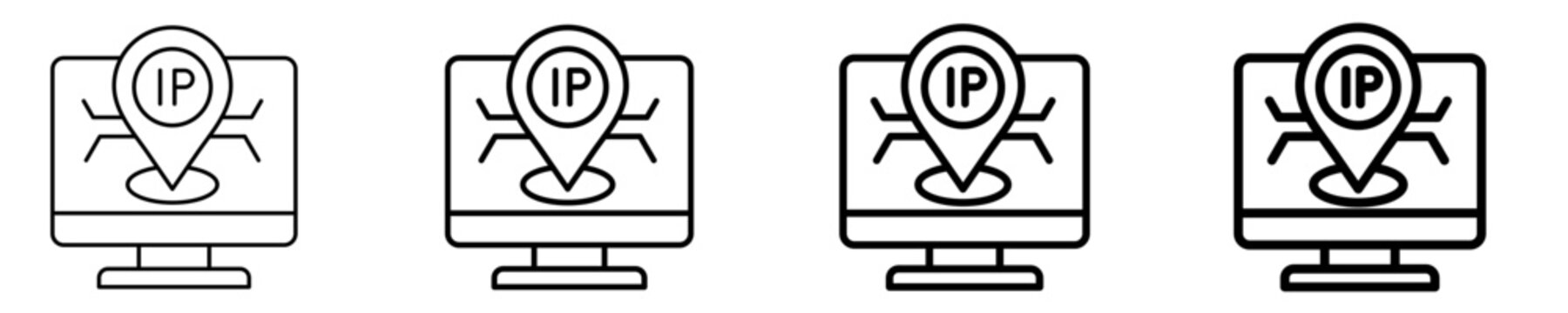 Ip Address  Icon Set Different Style Collection