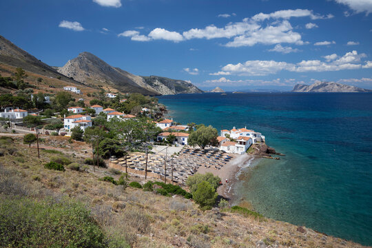Vlychos beach, Hydra, Saronic Islands, Greek Islands, Greece, Europe