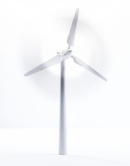 3D modern white wind turbine isolated on white