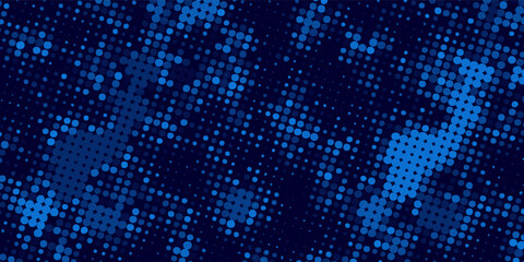 Obraz premium High speed dot moving technology concept. stripes halftone with blue light. speed movement pattern and motion blur over dark blue background. Vector Illustration.