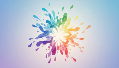 Fototapeta premium Dynamic and vibrant explosion of abstract color splashes creating a mesmerizing and artistic spectrum on a soft gradient background, symbolizing creativity and energy