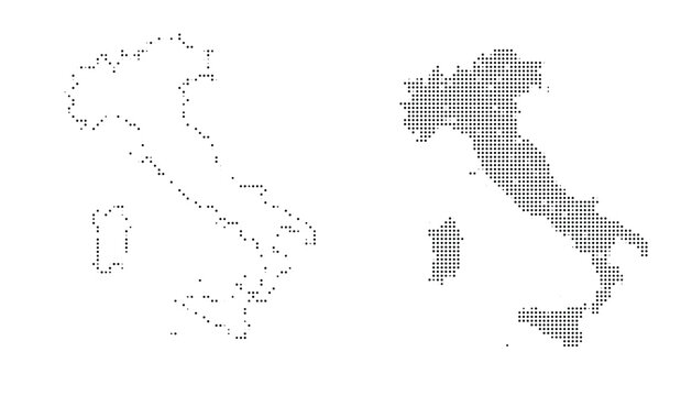 A black and white image of italy and sicily
