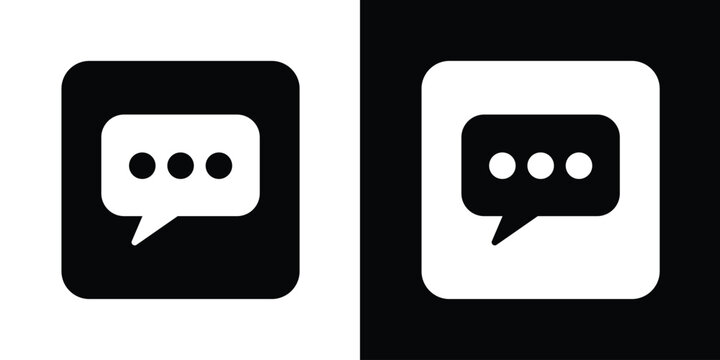 Message speech bubble vector icon with dots inside a circle. Symbol representing live chat, online messaging, feedback, communication, and social interaction.