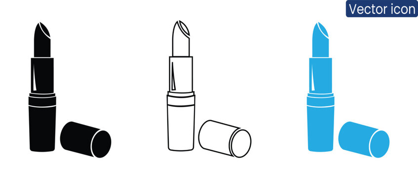 Vibrant lipstick icons perfect for beauty branding and marketing
