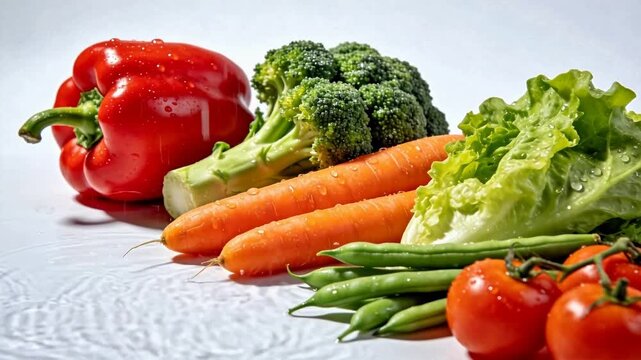 Fresh vegetables on white background