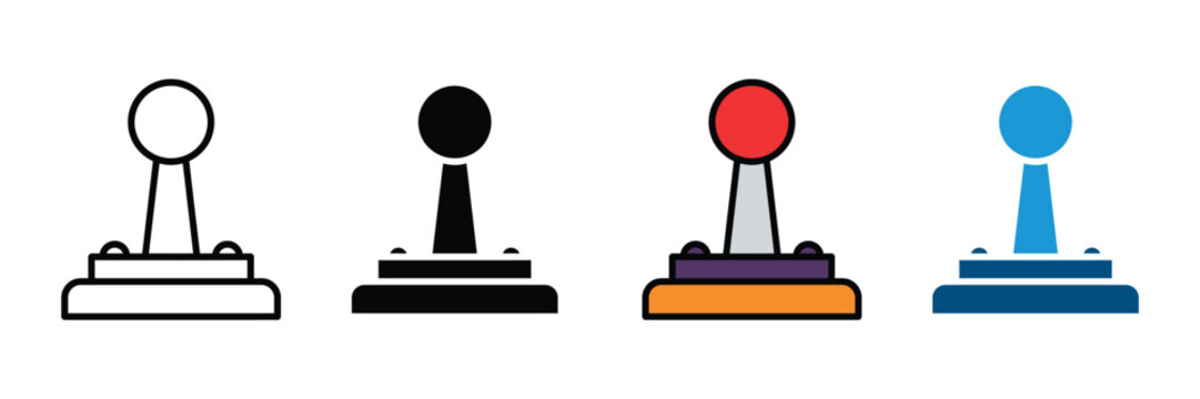 Arcade joystick icon vector. Retro game controller symbol for e-sports, gaming interface, classic console, and digital entertainment set. Vector Illustration.