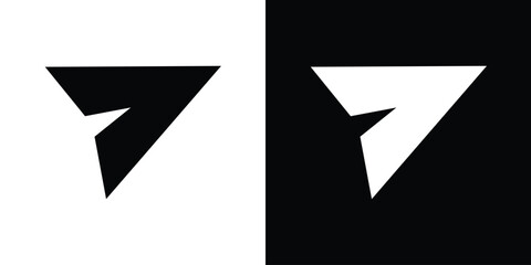 Minimalist black and white paper plane icon set. Professional vector graphic representing sending messages, emails, or digital communication. Clean geometric design for UI and web interfaces. © bibin