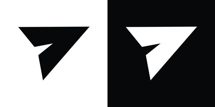 Minimalist black and white paper plane icon set. Professional vector graphic representing sending messages, emails, or digital communication. Clean geometric design for UI and web interfaces.