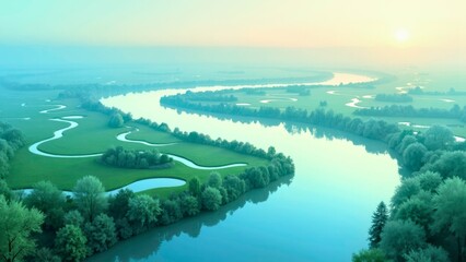 Illustration Valleys And Rivers 