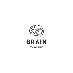 Brain logo design template flat vector