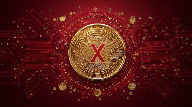 Axie Infinity AXS Crypto Token Logo with Digital Blockchain Technology Concept