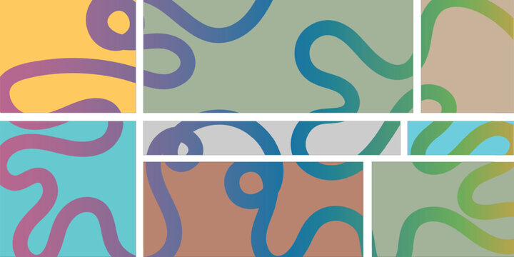 Vibrant abstract art with swirling patterns in multiple colors and shapes