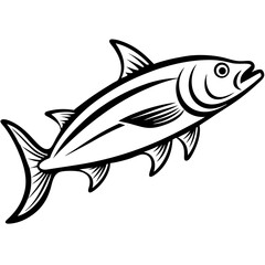 Fototapeta premium Tarpon line art vector