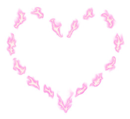 Pink Flame Heart Frame Effect Fire