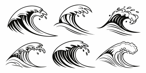 Fototapeta premium Seven distinct views of a seashell, showcasing its intricate patterns and textures Vector