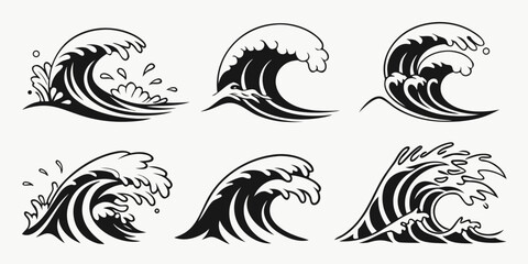 Fototapeta premium A collection of intricate black and white illustrations of various fish species. Vector
