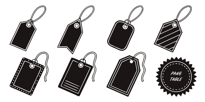 Assorted tags and labels in various shapes and sizes Vector